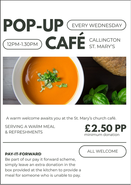 Pop Up cafe St Mary's