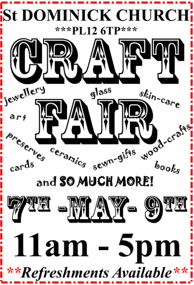 St Dominic Craft Fair 7-9 May