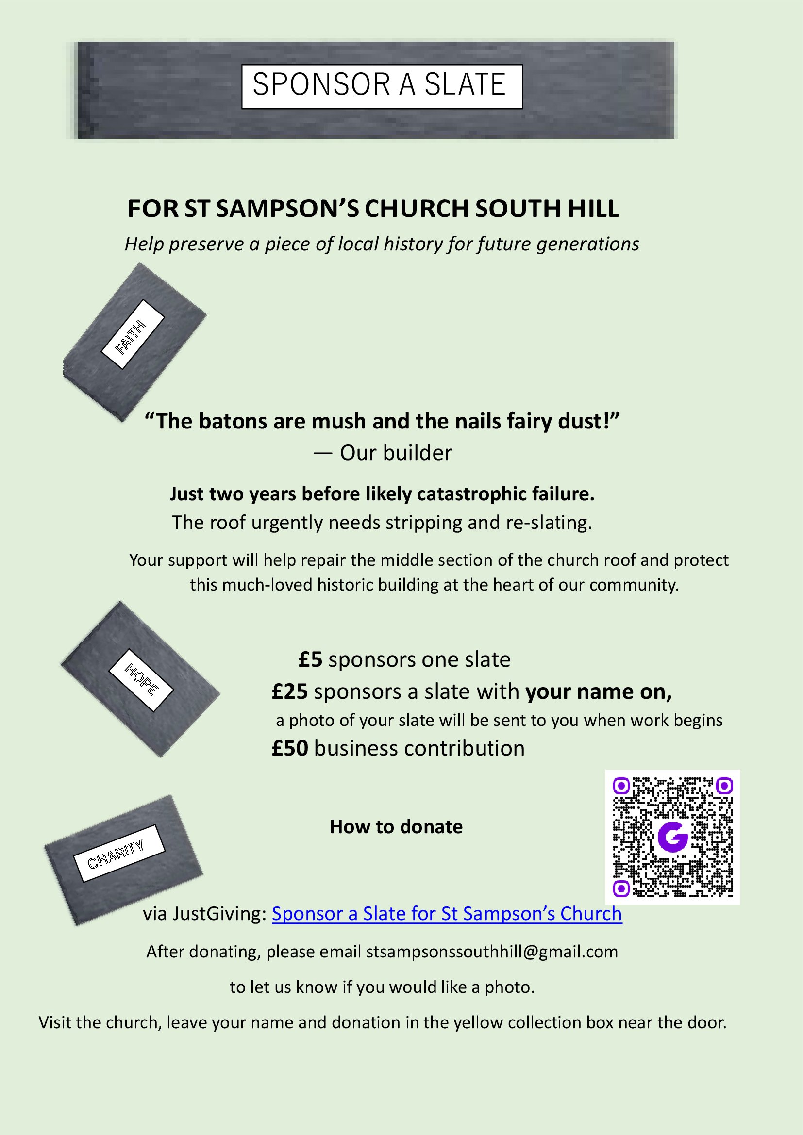 PosterSPONSOR A SLATE FOR ST S