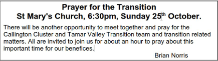 Prayer for Transition 25 Oct 2
