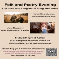 Folk and Poetry evening  Harbottle and Jonas Concert